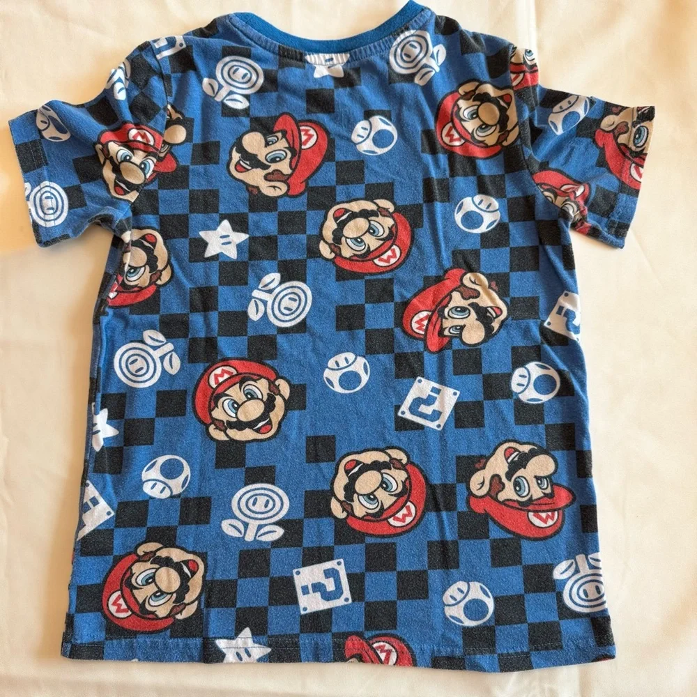 Super Mario Kids T-Shirt Size 8 – Jumping Graphic Tee, Nintendo Gamer - Picture 1 of 4